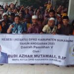 Wakil Ketua DPRD Kabupaten Sukabumi Budi Azhar Mutawali saat reses di wilayah Pajampangan, Selasa, 24 Januari 2023.
