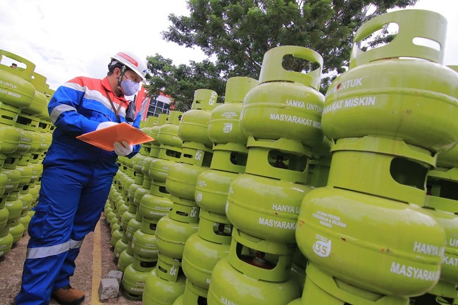 Ilustrasi gas LPG 3 kg. | Foto: Pertamina