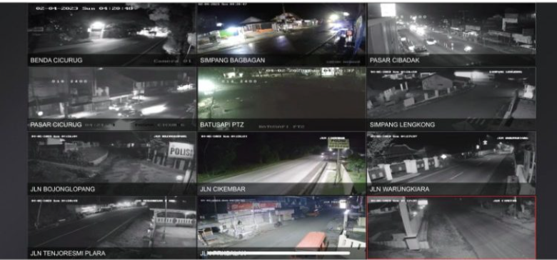 TAMPILAN monitor CCTV Polres Sukabumi. Foto : Ist
