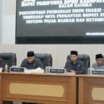 DPRD Kabupaten Sukabumi gelar Rapat Paripurna beragendakan penyampaian pandangan umum fraksi DPRD terkait Raperda PDRD, Kamis (20/7/2023). (Sumber : Istimewa)